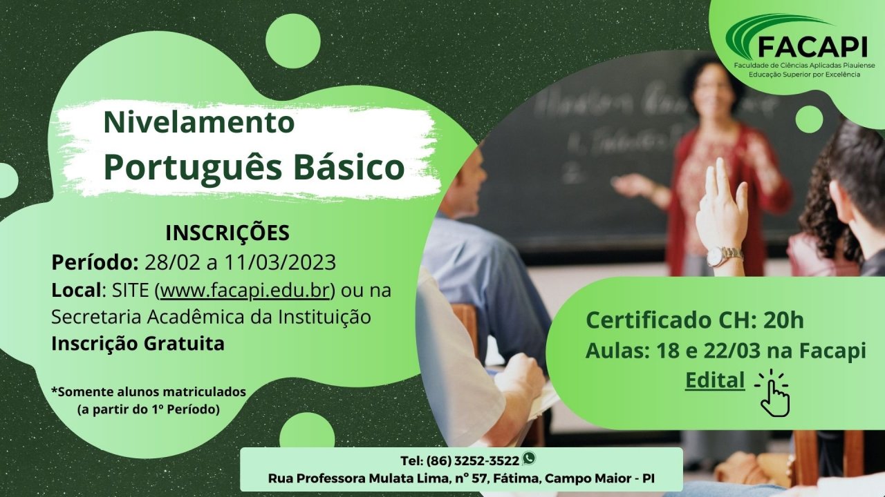 CURSO NIVELAMENTO PORTUGÊS BÁSICO