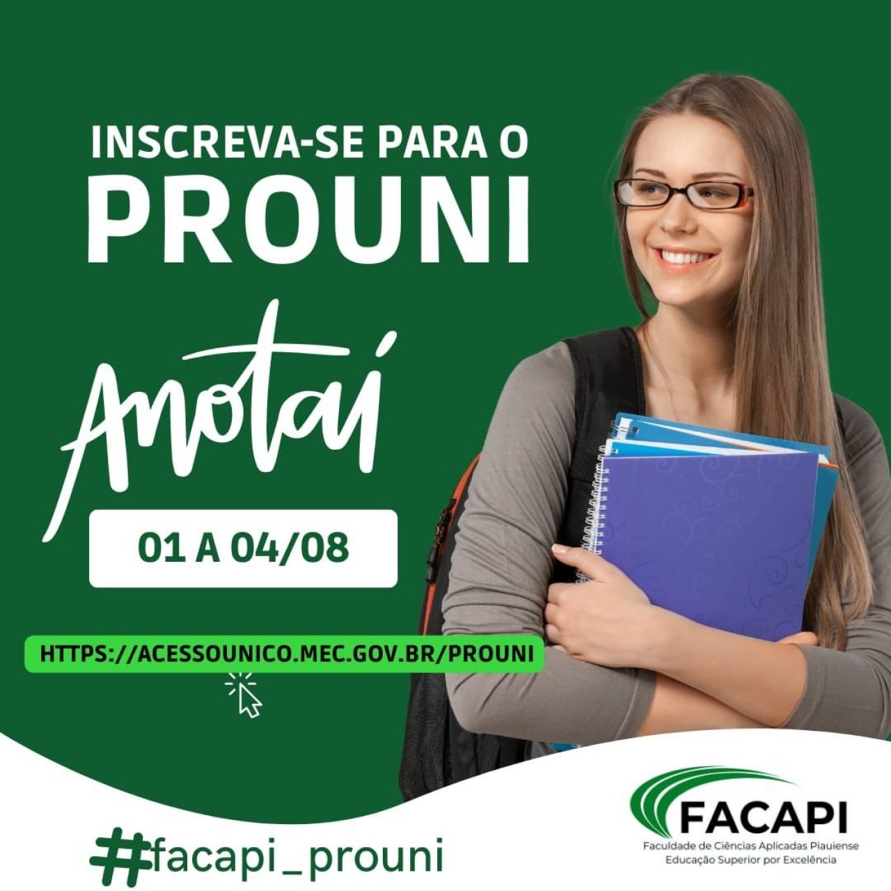 Prouni 2022.2: inscrições acontecem de 1 a 4 de agosto